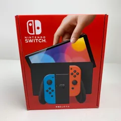 【中古美品】 未使用 Nintendo Switch 任天堂 スイッチ (有機ELモデル)  Joy-Con(L) ネオンブルー (R) ネオンレッド 本体 【034-250407-nm-05-fuz】