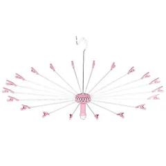 (まとめ) パラソルハンガー/洗濯ハンガー 【ピンク】 20本掛け 洗濯用品 ニューハンド物干し 【×12個セット】