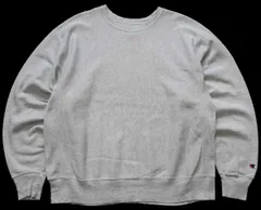 00s Championチャンピオン 無地 目無し リバースウィーブ スウェット 杢グレー L★B オールド クルーネック オーバーサイズ