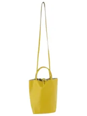 マーロンフィレンツェ MARLON FIRENZE ハンドバッグ ショルダーバッグ 2way レザー イエロー QQQ