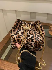 バッグ レディース ショルダーバッグ 1個 レオパード柄カーキ ショルダーバッグ、メタルチェーンストラップデザインが上品、ニッチで多用途なスタイル、ショッピング、財布、若い女性、大学生、初心者、向け。オフィス、大学