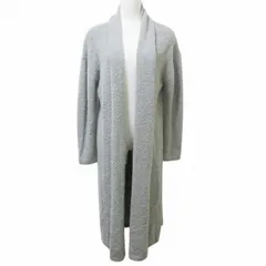 NEMIKA ネミカ レリアン 近年 ニット カーディガン ロング 長袖 アルパカ混 ブークレ 厚手 ボタンレス 7 S相当 グレー ■GY09 X