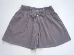 タルティーヌ エ ショコラ タルティーヌエショコラ tartine et chocolat アウトレット 子供服 女の子 130cm キュロット スカート グレー 紫 コーデュロイ 秋 冬 ★3 ボトムス 冬服 ガールズ キッズ 【中古】 ユーズド