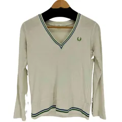 フレッドペリー FRED PERRY ロゴ刺繍 タオル地 リブラインデザイン L/S カットソー レディース import：L 