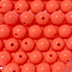 新品 アクリルビーズ 丸型 塗料不使用 無味無臭 安全 丸 形 型 ビーズ アクリル カラフル パステル ミルキー いろんな色 カラー 色 女の子 男の子 穴あり 可愛い おもちゃ おしゃれ 子供 遊び ネックレス アクセサリー 12mm 30個 (30オレン