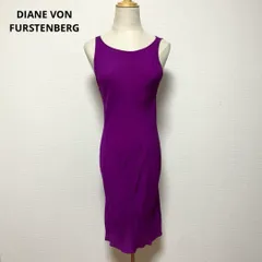 ダイアンフォンファステンバーグ シルク100％ ニットワンピース パープル 6