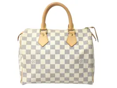 LOUIS VUITTON ルイヴィトン スピーディ25 ハンドバッグ N41371 ダミエアズールキャンバス ホワイト ブラウン 美品 中古 4c076460