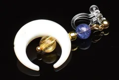 AA高品質 タンザナイト×ゴールドルチルクォーツ ノンホールタイプ 当店オリジナルデザイン ノンホール ピアス パワーストーン 天然石 _A1163-2