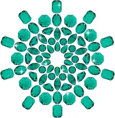 PH PandaHall 70個 7スタイル ラインストーン縫い付け グリーン クリスタル 縫製宝石 三角形/ティアドロップ/楕円形/長方形 フラットバック ビーズ縫い付け 衣類用 ウェディングドレス コスチューム 衣服 DIY材料( グリーン)