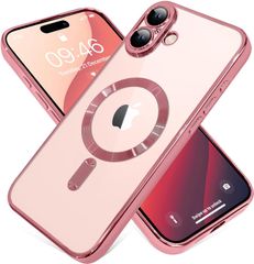 【特価商品】アイフォン16 耐衝撃 カメラレンズ保護 薄型 透明ケース TPU メッキ加工 クリアソフトケース 6.1インチ 16 iPhone magesafe対応 ピンク ケース iPhone16 Eisuiyi