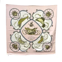 Hermès　エルメス　カレ90　SPRINGS　スプリングス　スカーフ　レディース　ピンク