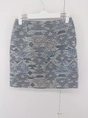 ◇ Spick & Span スピック＆スパン 総柄 ミニ タイト スカート サイズ36 ホワイト グレー レディース E  【1304140001996】