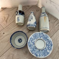 昭和レトロ 白磁徳利・ 相馬焼ぐい呑み セット 酒器 - メルカリ