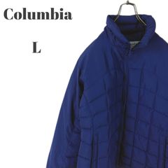 Columbia コロンビア ダウンジャケット 刺繍ロゴ ブルー 単色 レディース Lサイズ