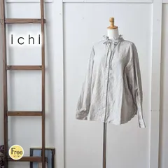 ICHI イチ フリルブラウス 上質素材 華やか 顔まわり 大人可愛い 綿100% レディース
