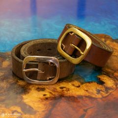 【NEW】 KAMINARI Genuine Leather Belt / Dark Brown