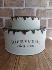 ましゃはるる様専用　　2段ケーキ型リメイク缶　（大）他２点