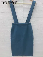 ◇ ◎ green label relaxing UNITED ARROWS サスペンダー付き 2way 膝丈 タイト スカート サイズ38 ブルー系 レディース 【中古】 【1103020010772】