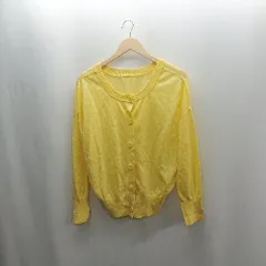 ◇ Θ Simplicite シンプリシテェ ニット 薄手 長袖 カーディガン サイズ表記なし イエロー レディース E  【1502060012232】