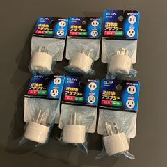 エルパ 逆接地アダプター 2P+アース→設置2P #2966H　6コセット