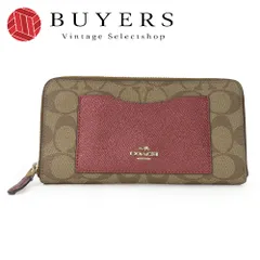 【中古】 コーチ 長財布 F22712 シグネチャー レザー メタルレッド ブラウン ゴールド金具 ラウンドファスナー 小物 レディース 女性 COACH