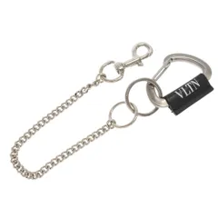 VALENTINO (ヴァレンチノ) VLTN HOOK ロゴプリントフックチェーン キーホルダー シルバーのサムネイル