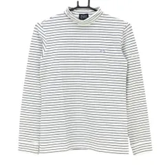 パーリーゲイツ 長袖ハイネックシャツ 白×ネイビー ボーダー  レディース 1(M) ゴルフウェア PEARLY GATES