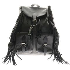SAINT LAURENT PARIS (サンローランパリ) フェスティバル フリンジ レザーバックパック リュックサック デイパック ブラック