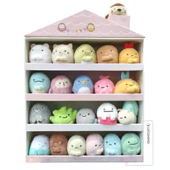 【迅速発送】サンエックス すみっコぐらし てのりぬいぐるみ 22種セット すみっコハウスケース入り (ピンク) + ロコネコカード