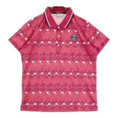 美品】and per se アンパスィゴルフ 総柄ポロシャツ レッド L - メルカリ