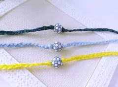 ３点セット　サッカーボールのミサンガ（サファイアブルー）