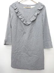 ◇ 31 Sons de mode トランテアン ソン ドゥ モード フリル 長袖 ミニ丈 ワンピース サイズ38 グレー レディース P  【1406240041121】