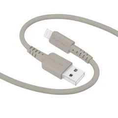新品 MOTTERU (モッテル) USB-A to Lightning シリコンケーブル MFi認証 充電 データ転送 しなやかでやわらかい 絡まない 断線に強い iPhone/iPad 対応 シリコンケーブルバンド 付属 1.0m ラテグレージュ MOT-
