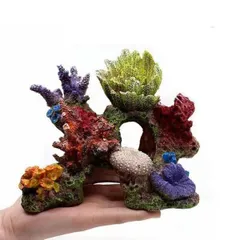 水槽 オーナメント　オブジェ アクアリウム 珊瑚 サンゴ 飾り 魚 隠れ家　海 魚 水中 ダイバー 置物 模型
