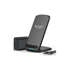 NANAMI ワイヤレス急速充電器 (USB-C 20W出力の急速充電器に昇進) 置くだけ充電器 セット 7.5W/10W/15W iPhone 16/15/14/13/12シリーズ/SE第三世代/11(Pro)/XR/8(Plus) Galaxy S25 1