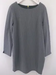 ◇ RULE ストライプ 長袖 膝丈 ワンピース サイズLL グレー レディース  【中古】 【1206290000884】