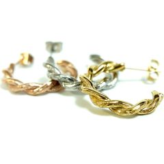 大人気 ハワイアンジュエリー ピアス バンブー　片耳用 ロープ サージカル