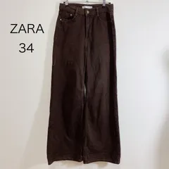 ZARA ハイウエスト フルレングス ワイドレッグ デニム  ザラデニム   ハイウエストデニム   ワイドレッグデニム   フルレングスパンツ   ワイドパンツ   ストリートコーデ   きれいめカジュアル 高身長コーデ 脚長効果 トレンド ブラウン