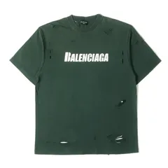 BALENCIAGA デストロイ加工Tシャツ ターコイズXS 正規品 BALENCIAGA デストロイ加工Tシャツ ターコイズXS 正規品