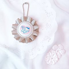 ハンドメイド　両面マタニティマーク　プリーツ　グレージュ　完成品