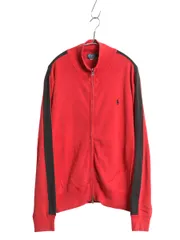 【お得なクーポン配布中!】 90s ポロ ラルフローレン トラック ジャケット メンズ M 程 オールド フルジップ コットン ニット スウェット ブルゾン リブ編み セーター