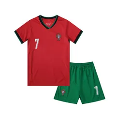 キッズ用 ポルトガル Cロナウド 7番サッカーセット 上下セット 幼稚園 保育園 運動会対応 02のサムネイル