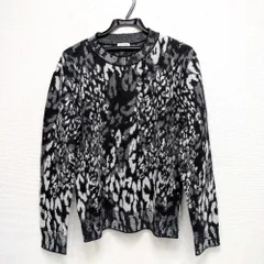 SAINT LAURENT レオパード柄ニットセーター XS サンローランパリ SAINT LAURENT PARIS 3863335 Y1QR1 ラメ刺繍