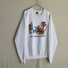USA製 80s JIM BENTON スウェット / XL コットン ポリ ホワイト プリント イラスト 人 ラグラン SCREEN STARS ビンテージ T4-08034-9374のサムネイル