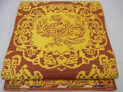 中古品にご理解ください龍村平蔵製 本袋帯 名物なでしこ裂 百入茶  1-31