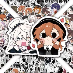 文豪ストレイドッグス ちびキャラシール 100枚セット 太宰治 中島敦 アニメ デコステッカー