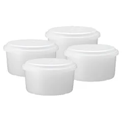 【特売】ドウシシャ 製氷カップ プラスチック 円形 M 4個セット かき氷器用 ホワイト 約φ96×H54mm HS-19Mのサムネイル
