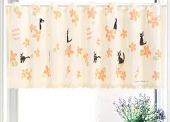 【MINIBOX のれん制作工房 正規販売店舗】【匿名配送ネコポス 全国送料無料】カフェカーテン 150X45cm 魔女の宅急便「お花がいっぱい」スタジオジブリ【日本製】間仕切り ジブリ暖簾 スヌーピー 家紋 トトロ 千と千尋の神隠し 目隠し