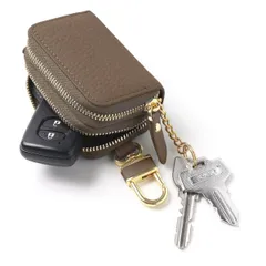 モカ [ブランポム] スマートキーケース キーケース 本革 2個収納 レザー スマートキー ダブルファスナー キーホルダー キーレス レディース bp-2010 モカ