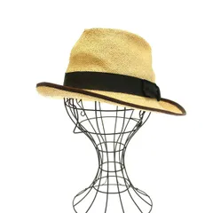 Paul Harnden ブラック 麦わら帽子 57cm Paul Harnden ブラック